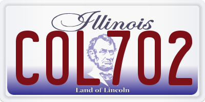 IL license plate COL702