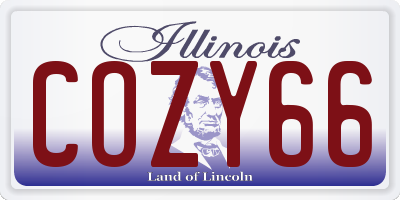 IL license plate COZY66