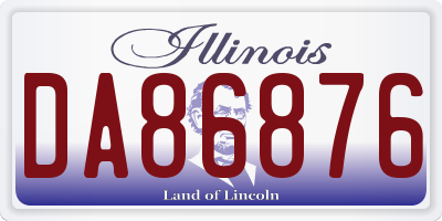 IL license plate DA86876