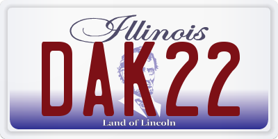 IL license plate DAK22