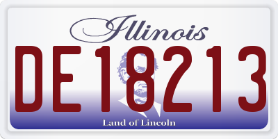 IL license plate DE18213