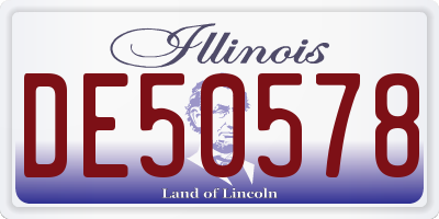 IL license plate DE50578