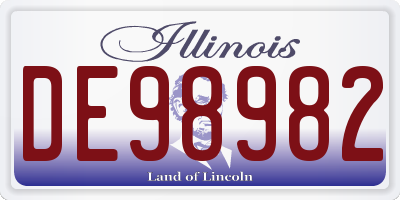 IL license plate DE98982