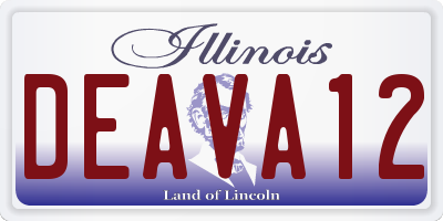 IL license plate DEAVA12