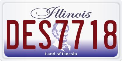 IL license plate DES7718