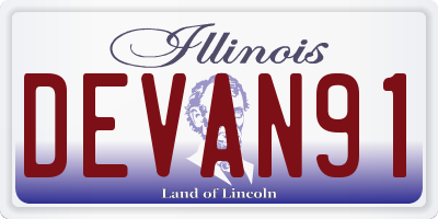 IL license plate DEVAN91