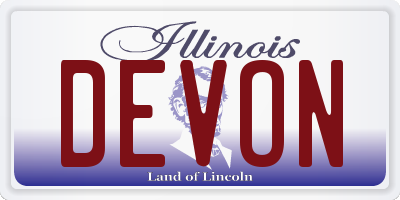 IL license plate DEVON