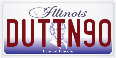 IL license plate DUTTN90