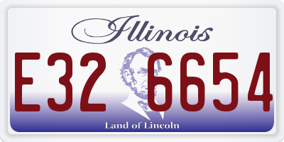 IL license plate E326654