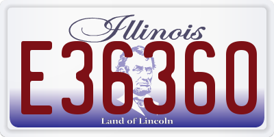 IL license plate E36360