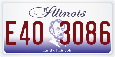 IL license plate E403086