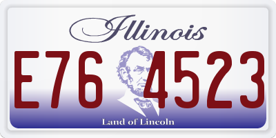 IL license plate E764523