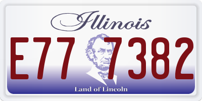 IL license plate E777382