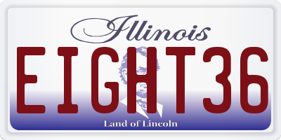 IL license plate EIGHT36