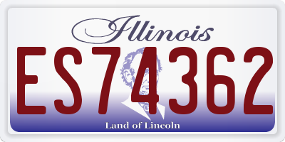 IL license plate ES74362
