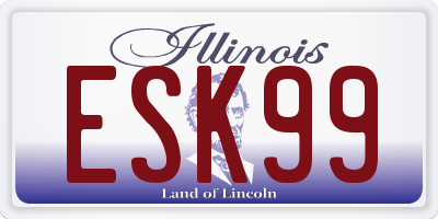 IL license plate ESK99