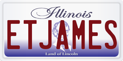 IL license plate ETJAMES