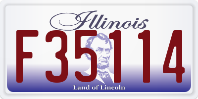 IL license plate F35114