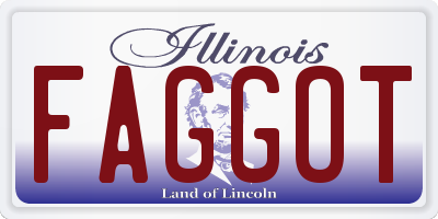 IL license plate FAGGOT