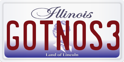 IL license plate GOTNOS3