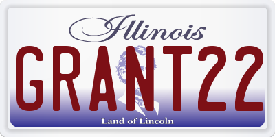 IL license plate GRANT22