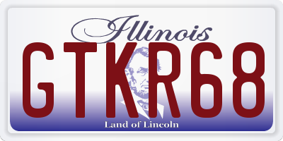 IL license plate GTKR68