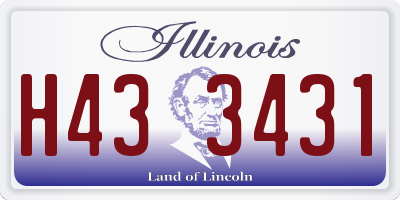 IL license plate H433431