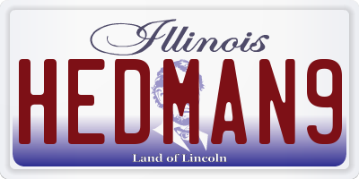 IL license plate HEDMAN9