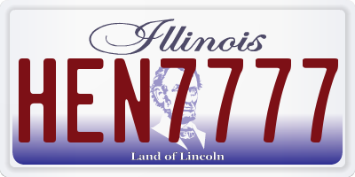 IL license plate HEN7777