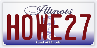 IL license plate HOWE27