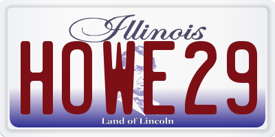 IL license plate HOWE29