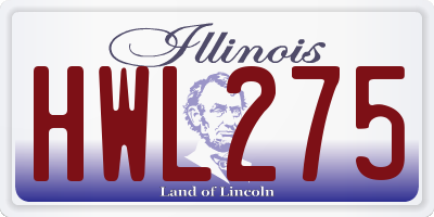 IL license plate HWL275