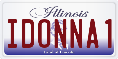 IL license plate IDONNA1