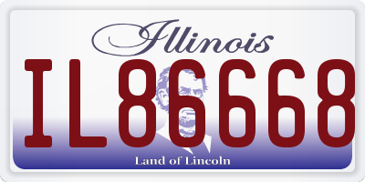 IL license plate IL86668