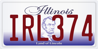 IL license plate IRL374