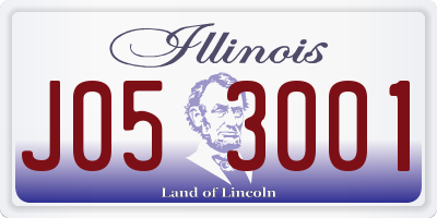 IL license plate J053001