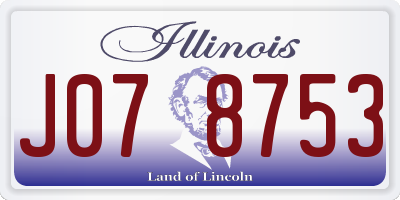IL license plate J078753