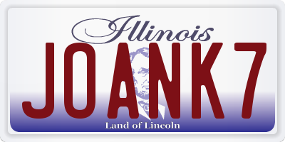 IL license plate JOANK7