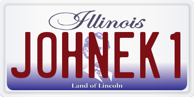 IL license plate JOHNEK1