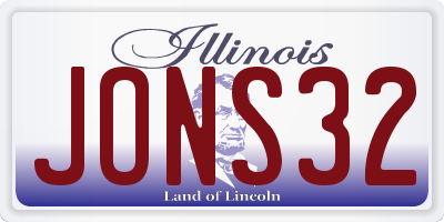 IL license plate JONS32