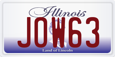 IL license plate JOW63