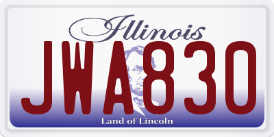 IL license plate JWA830