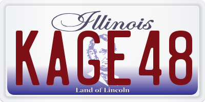 IL license plate KAGE48