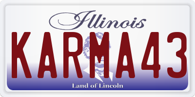 IL license plate KARMA43