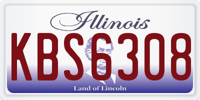 IL license plate KBS6308