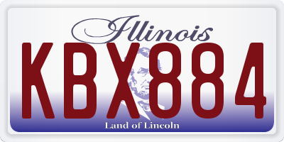 IL license plate KBX884