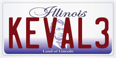 IL license plate KEVAL3