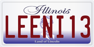 IL license plate LEENI13