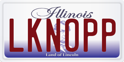 IL license plate LKNOPP