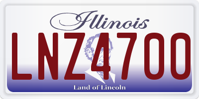 IL license plate LNZ4700